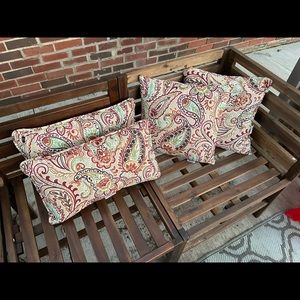 Outdoor patio cushions and pillows